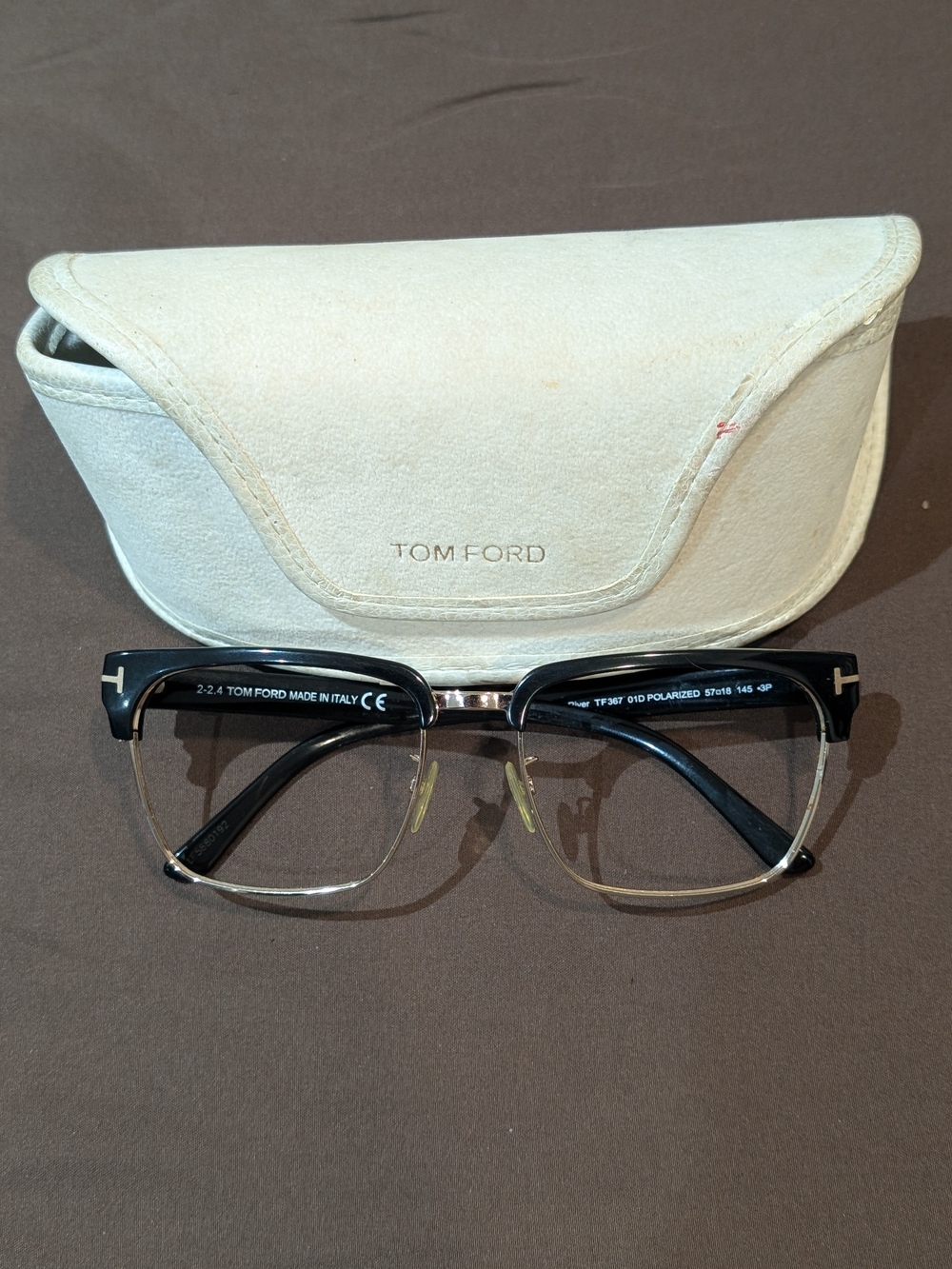 Tom Ford Men's Black and Gold Optical Glasses - Signature TF Frame